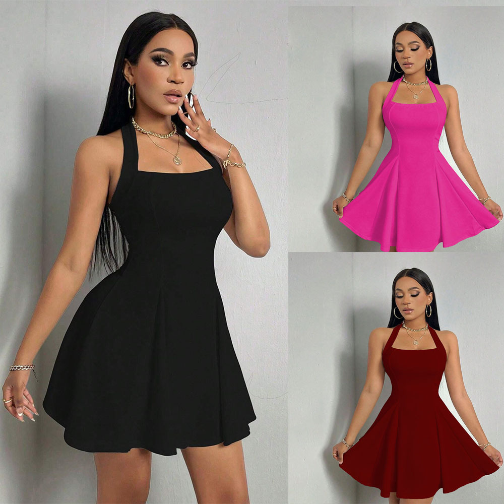 Y2K Backless Halter Mini Dress - Novo Vestido Mini Y2K Feminino Sexy