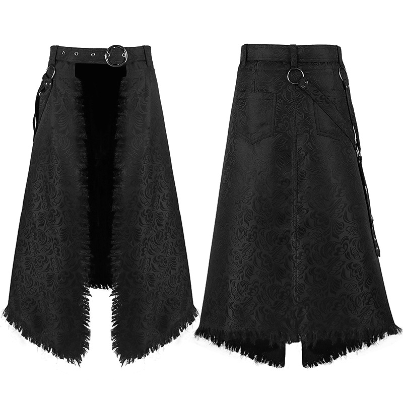 Skirts - Saia Kilt Assimétrica Jacquard Gótica Masculina
