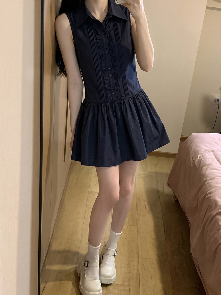 Korean Style A Line Shirt Dress - Vestido Camisa Estilo Colegial Coreano com