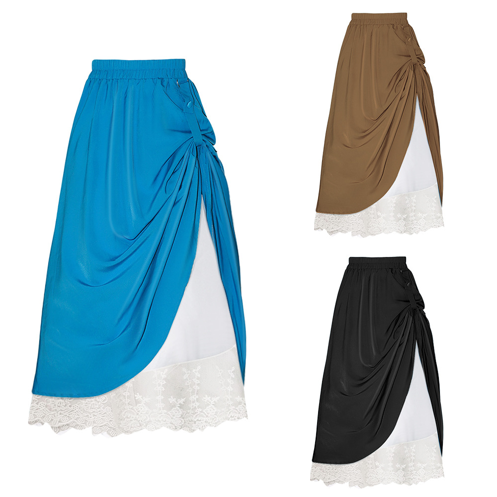 Skirts - Saia Steampunk Feminina, Saia Longa Gótica