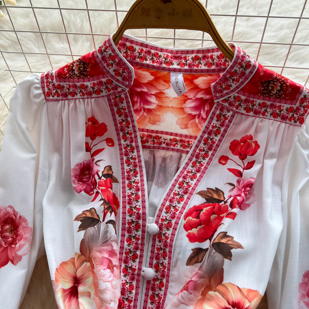 Francês elegante vintage palác - French Vintage Floral Midi Dress avaliação e preço