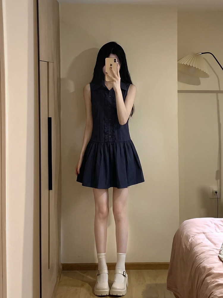 Vestido Camisa Estilo Colegial - Korean Style A Line Shirt Dress avaliação e preço