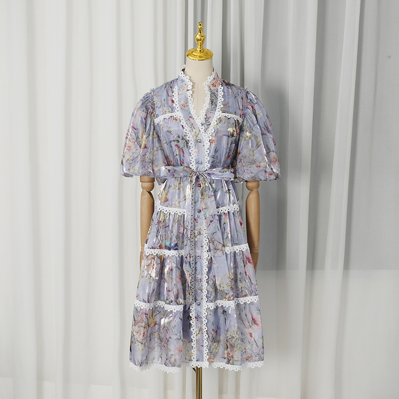 Vestido Midi Feminino ZAMOR Vi - French Vintage Floral Midi Dress avaliação e preço