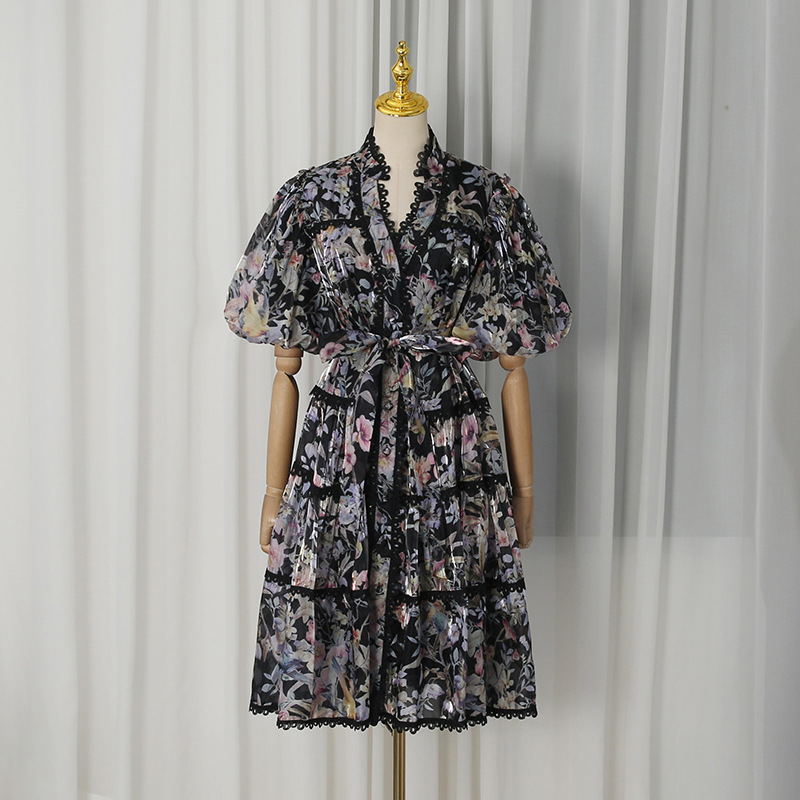 Vestido Midi Feminino ZAMOR Vi - French Vintage Floral Midi Dress avaliação e preço