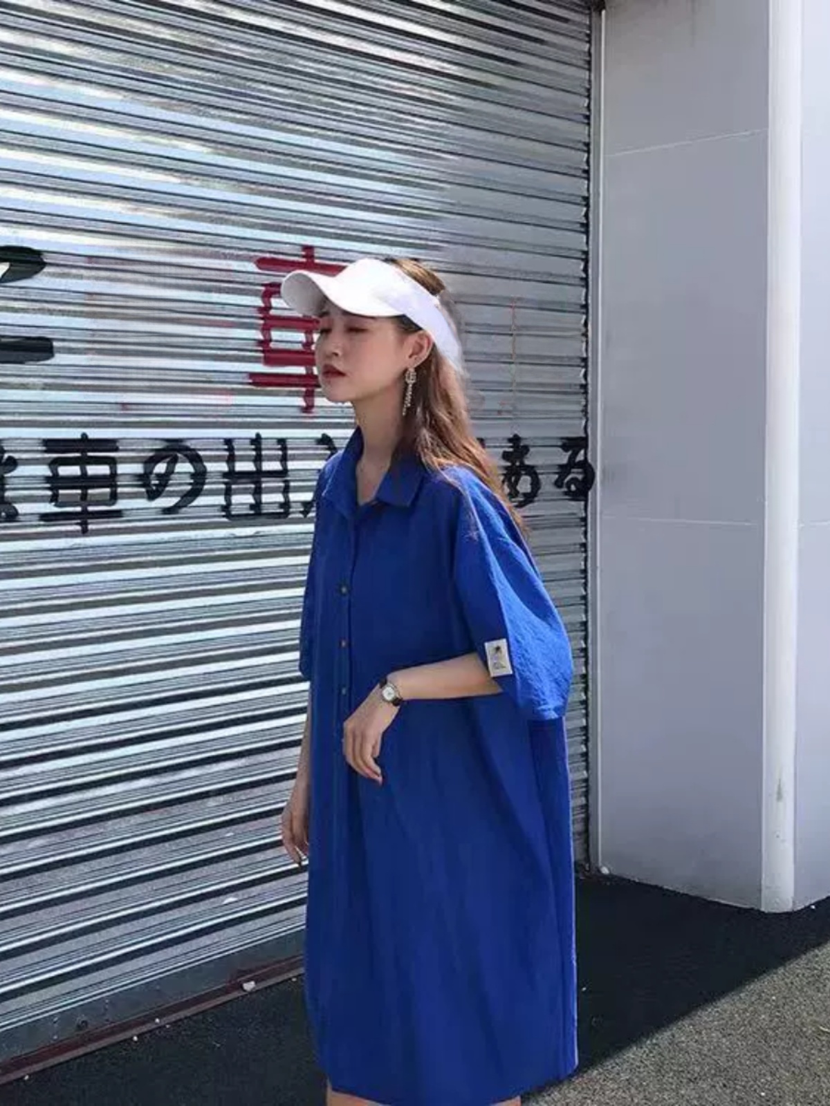 Vestido Camisa Plus Size Femin - Korean Style A Line Shirt Dress avaliação e preço