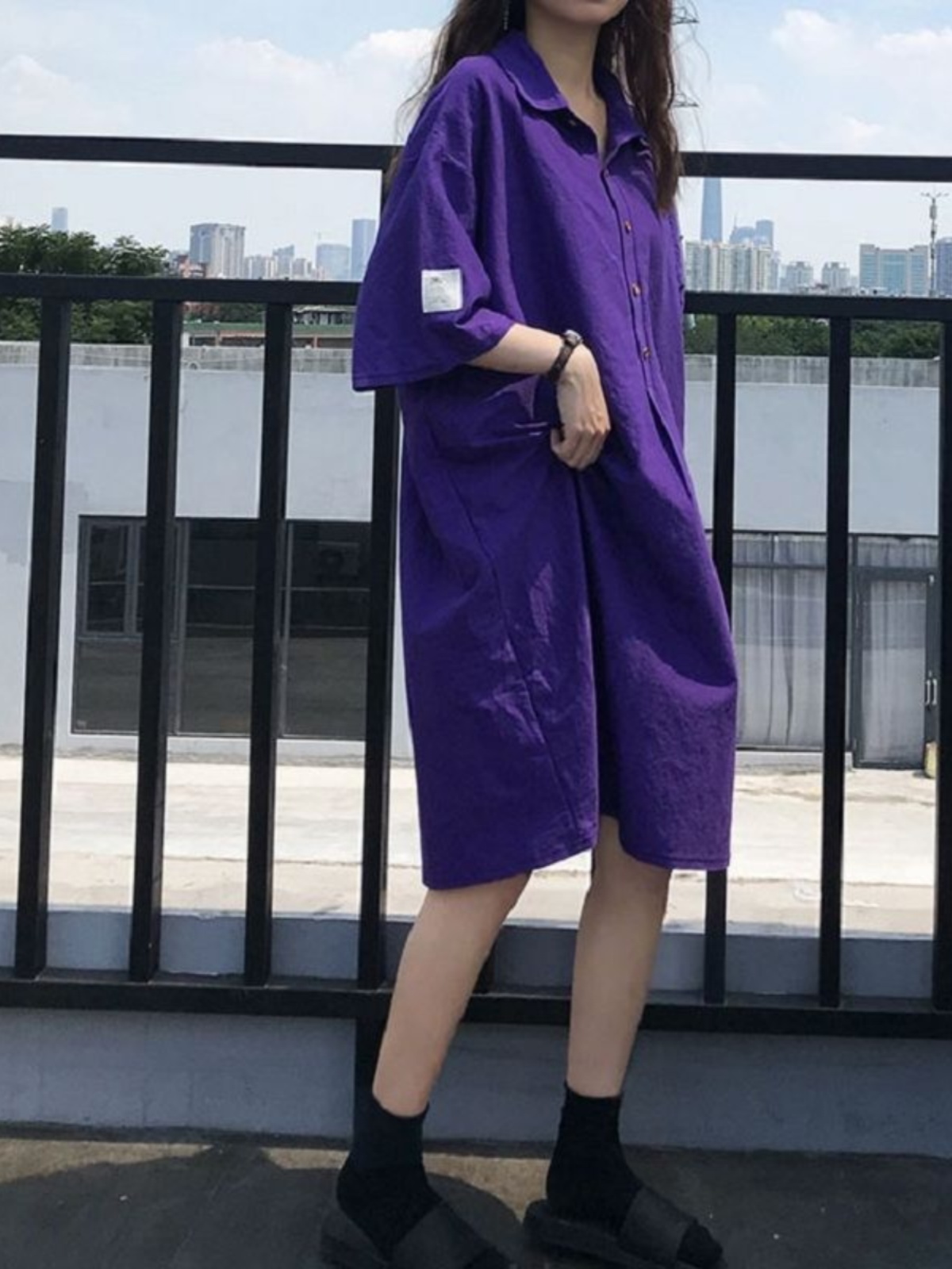 Vestido Camisa Plus Size Femin - Korean Style A Line Shirt Dress avaliação e preço